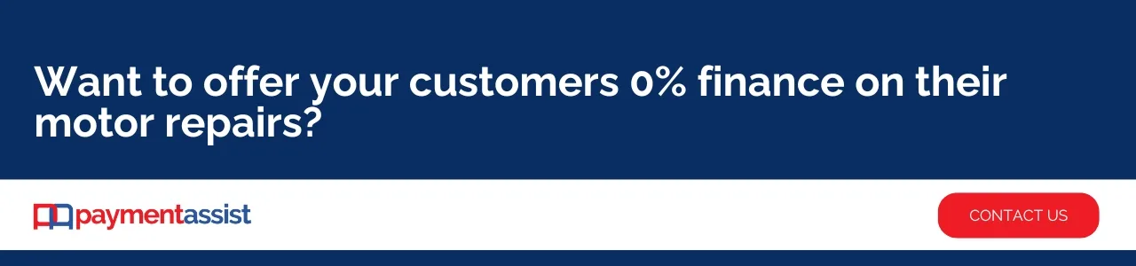 a CTA image encouraging readers to offer their customers 0% finance with payment assist