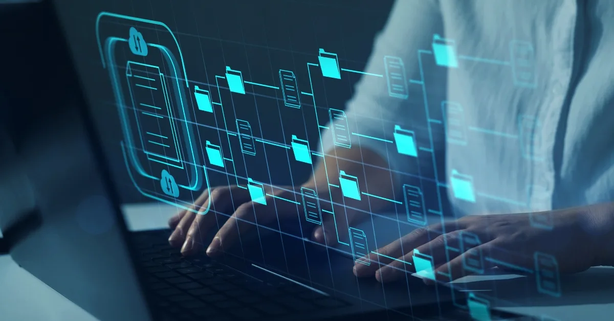 A stylised image representing digitalisation