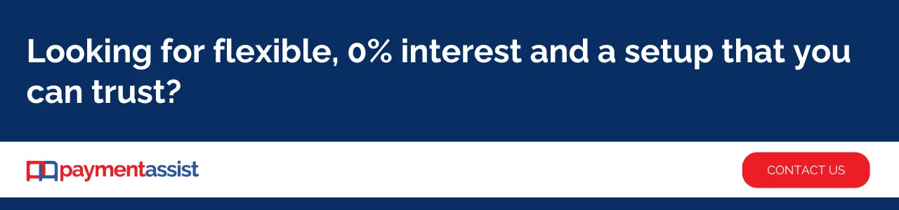 An image reading 'looking for flexible 0% interest and a setup that you can trust'