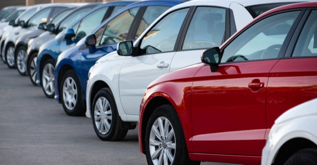 A row of second hand cars