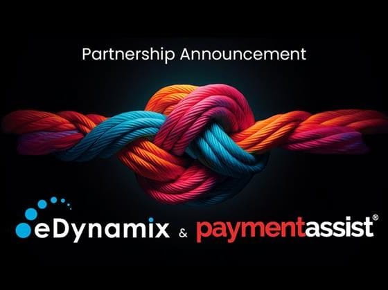 a stylised image of a partnership between eDynamix and Paymentassist