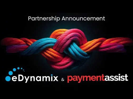 a stylised image of a partnership between eDynamix and Paymentassist